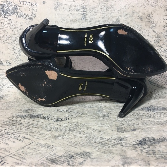 Charles Jourdan Paris Raven Ankle Strap Black Pump - Picture 8 of 15